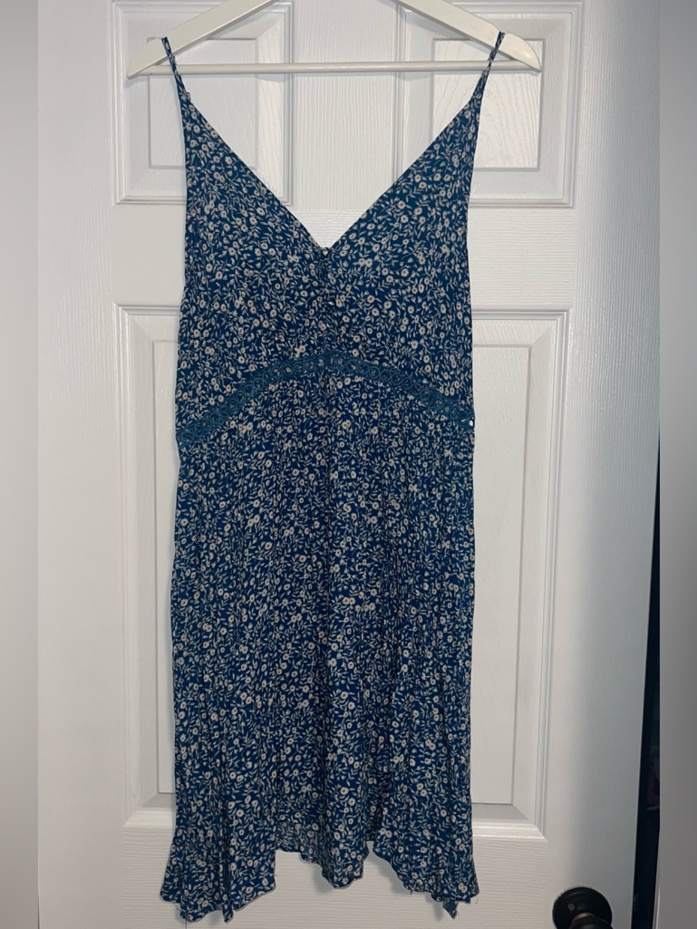 SHEIN Blue Floral Spaghetti Strap Mini Dress
